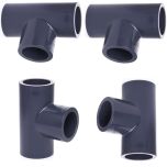 4-Pack 3/4 in. Schedule 80 PVC Tee 3-Way Straight Pipe Fitting NSF ASTM D2467 Slip/Socket