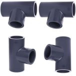 4-Pack 1 in. Schedule 80 PVC Tee 3-Way Straight Pipe Fittings Slip/Socket NSF ASTM D2467