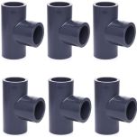 6-Pack 3/4 in. Schedule 80 PVC Tee 3-Way Straight Pipe Fitting NSF ASTM D2467 Slip/Socket