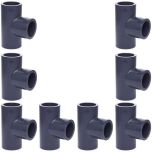 8-Pack 3/4 in. Schedule 80 PVC Tee 3-Way Straight Pipe Fitting NSF ASTM D2467 Slip/Socket