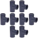 8-Pack 1 in. Schedule 80 PVC Tee 3-Way Straight Pipe Fittings Slip/Socket NSF ASTM D2467