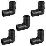 5-Pack 1 in. PEX Crimp Elbows 90-Degree PPSU Plastic Barb Fittings ASTM F2159 NSF