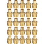 25-Pk 3/4" PEX Crimp x 3/4" Male NPT Adapters DZR Lead Free Brass NSF-Listed F1807 PEX-B Fittings