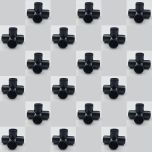 18-Pk 3/4" 4-Way Black PVC Elbows+Tees Furniture-Grade ASTM SCH40 Construction Fittings