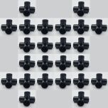 24-Pk 3/4" 4-Way Black PVC Elbows+Tees Furniture-Grade ASTM SCH40 Construction Fittings