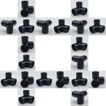 20-PK 3/4 in. 3-Way Black PVC Elbows ASTM SCH40 Furniture-Grade Corner Fittings