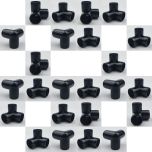 24-PK 3/4 in. 3-Way Black PVC Elbows ASTM SCH40 Furniture-Grade Corner Fittings