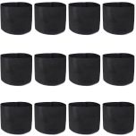 12-Pack 247Garden 1-Gallon Basic Black Fabric Pot 200GSM No Handles 6H x 7D