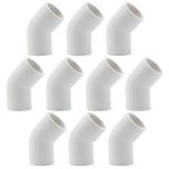 10-Pk 1/2 in. Schedule 40 PVC 45-Degree Elbows NSF/ASTM Pipe Fittings SCH40 ASTM D2466