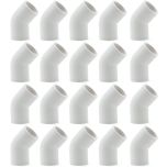 20-Pack 1" 45-Degree SCH-40 PVC Fittings, Plumbing Grade NSF-PW UPC ASTM ANSI D2466