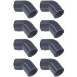 8-Pk 1/2 in. Schedule 80 PVC 45-Degree Elbows High Pressure Pipe Fittings NSF ASTM D2467