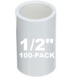 100-Pack 1/2 in. Schedule 40 PVC Couplings (Coupler) NSF Pipe Fittings (Socket) SCH40 ASTM D2466 