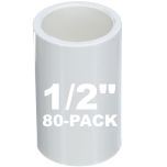 80-Pack 1/2 in. Schedule 40 PVC Couplings (Coupler) NSF Pipe Fittings (Socket) SCH40 ASTM D2466 