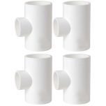 4-Pack 1" x 3/4" SCH-40 PVC Reducing Tee NSF ASTM D2466 Pipe Fittings 1 x 1 x 3/4 in. SxSxS