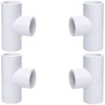 4-Pack 1 in. SCH-40 PVC Tee 3-Way Plumbing-Grade Pipe Fitting NSF ASTM D2466 1"