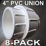 8-PC/Box 4 in. PVC Union w/ EPDM O-Ring Seal Schedule-40 Pipe/Repair Fittings Slip/Socket F1970 4" Union-Fittings