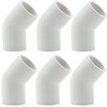 6-Pack 1" 45-Degree SCH-40 PVC Fittings, Plumbing Grade NSF-PW UPC ASTM ANSI D2466