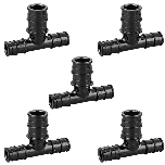 5-Pack 1/2" x 1/2" x 3/4" PEX-A Expansion Tee PPSU Plastic Fitting ASTM F1960 NSF