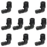 10-Pack 1/2" PEX-A x MPT 90° Male Elbow Adapter PPSU Plastic Expansion PEX Fitting ASTM F1960 NSF