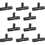 10-Packl 3/4" x 3/4" x 1" PEX-A Tee ASTM F1960 PPSU Plastic Cold Expansion PEX Fitting