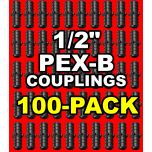 100-Pack 1/2 in. PEX-B Barb Couplings Plastic PPSU PEX Crimp Fittings for Hot/Cold Water PEX Pipe System NSF F2159