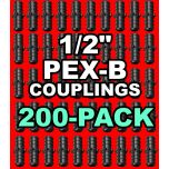 200-Pack 1/2 in. PEX-B Barb Couplings Plastic PPSU PEX Crimp Fittings for Hot/Cold Water PEX Pipe System NSF F2159