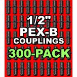 300-Pack 1/2 in. PEX-B Barb Couplings Plastic PPSU PEX Crimp Fittings for Hot/Cold Water PEX Pipe System NSF F2159