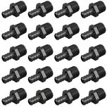 20-Pk 1/2" PEX Crimp x 1/2" Male NPT Adapters Plastic PPSU Poly Alloy Lead-Free PEX-B Fittings ASTM F2159 NSF