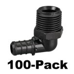 100-Pk 1/2" PEX Crimp x 1/2" Male NPT Elbow Adapters PPSU ASTM F2159 PEX-B x Male-Threaded 90-Degree Fittings NSF