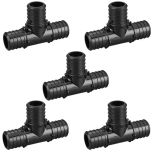 5-Pack 1 in. PEX Crimp Tee Fitting Plastic PPSU ASTM F2159 NSF