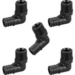 5-Pack 3/4" PEX Crimp x 1/2" MPT Elbow NSF ASTM F2159 PPSU Plastic Fitting