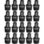 20-Pk 3/4" PEX Crimp x 3/4" Male NPT Adapters Plastic PPSU Poly Alloy PEX-B Fittings ASTM F2159, cUPC, NSF/ANSI 61