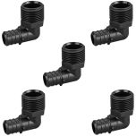 5-Pack 3/4" PEX x MPT Elbow, ASTM F2159 Crimp Fitting NSF