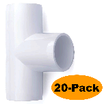 20-Pack 3/4 in. PVC Tee ASTM SCH40 Furniture-Grade Fittings