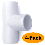 4-Pack 3/4 in. PVC Tee ASTM SCH40 Furniture-Grade Fittings