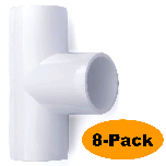 8-Pack 3/4 in. PVC Tee ASTM SCH40 Furniture-Grade Fittings