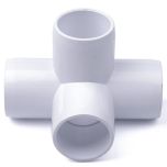 247Garden 3/4 in. 4-Way PVC Elbow+Tee ASTM SCH40 Furniture-Grade Fitting