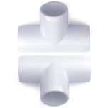 2-Pack 247Garden 1 in. PVC 3-Way Tee Fitting - ASTM SCH40 Furniture-Grade Connector