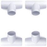 4-Pack 247Garden 1 in. PVC 3-Way Tee Fitting - ASTM SCH40 Furniture-Grade Connector