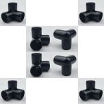 8-Pack 1/2 in. 3-Way Black PVC Elbow Fittings ASTM SCH40 Furniture-Grade Corner Connectors