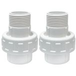 2-Pk 3/4 in. Sch-40 PVC Male Unions w/ O-Ring Slip/Socket Pipe Fittings ASTM D2466 F1970 FS USA