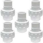 5-Pk 3/4 in. Sch-40 PVC Male Unions w/ O-Ring Slip/Socket Pipe Fittings ASTM D2466 F1970 FS USA