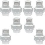 8-Pk 3/4 in. Sch-40 PVC Male Unions w/ O-Ring Slip/Socket Pipe Fittings ASTM D2466 F1970 FS USA