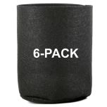 6-Pack 247Garden 1/4 Gallon Basic Aeration Fabric Pots/Plant Grow Bags (Black Color, 200GSM, 5H x 4D)