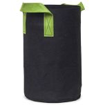 247Garden 1-Gallon Tall Aeration Fabric Pot/Plant Grow Bag, Black w/Green Handles  9H x 6D