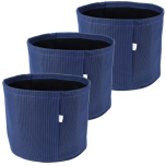 247Garden 3-Gallon Texteline Aeration Fabric Pots 3-Pack Blue Indigo Collection 10D x 9H