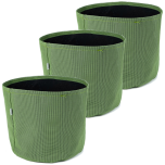 247Garden 3-Gallon Texteline Aeration Fabric Pots 3-Pack Forest Green Collection 10D x 9H