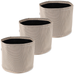 247Garden 3-Gallon Texteline Aeration Fabric Pots 3-Pack Smoke Gray Collection 10D x 9H