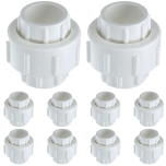 10-Pack 3/4 in. PVC Unions w/ O-Ring Schedule-40 Pipe Fittings Slip/Socket ASTM D2466/F1970