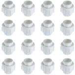 16-Pack 3/4 in. Schedule 40 PVC Unions w/ O-Ring Socket-Type Pipe Fittings ASTM D2466/F1970